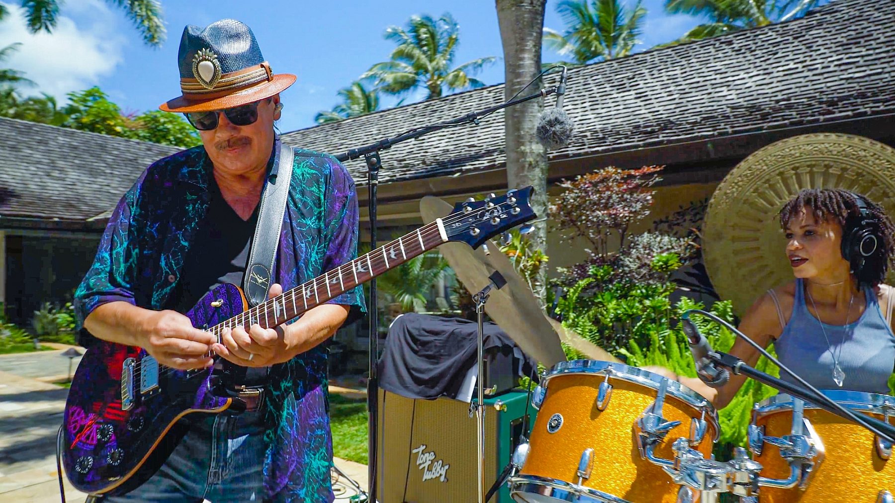 Carlos Santana (Mexican American) and wife, Cindy Blackman